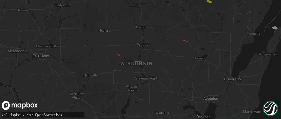 Hail map in Mosinee, WI on July 20, 2026