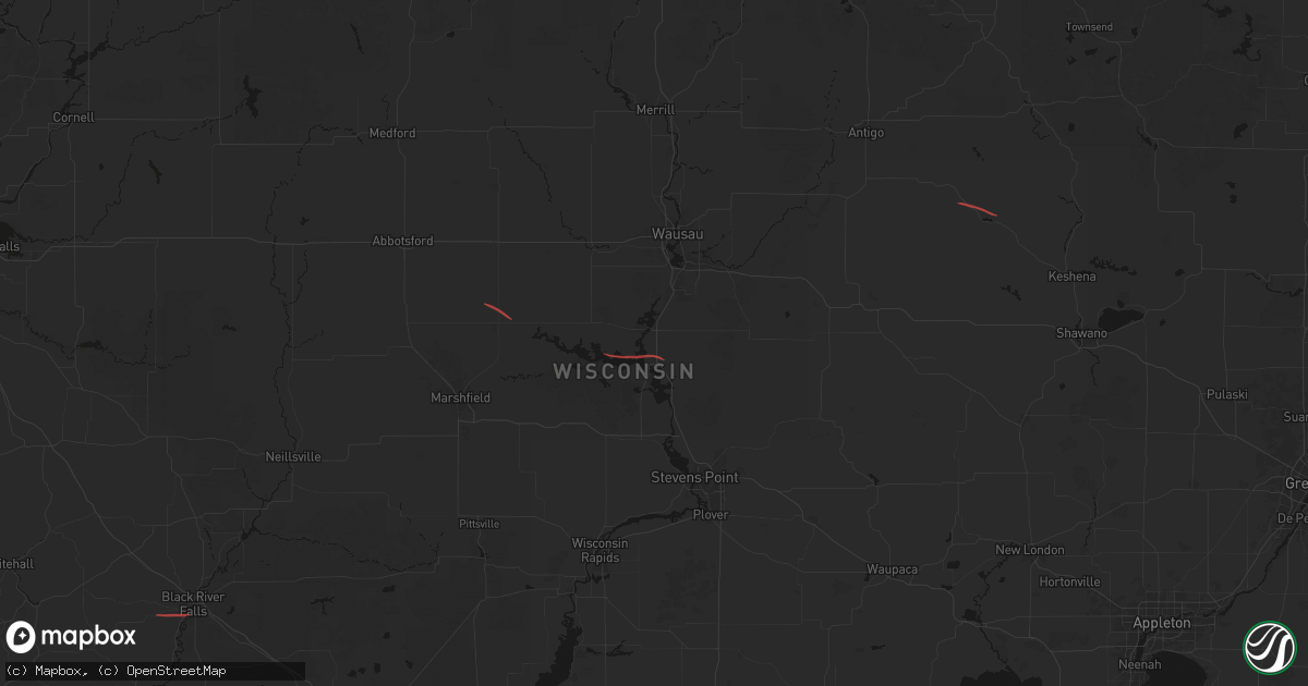 Hail map in Mosinee, WI on July 20, 2026