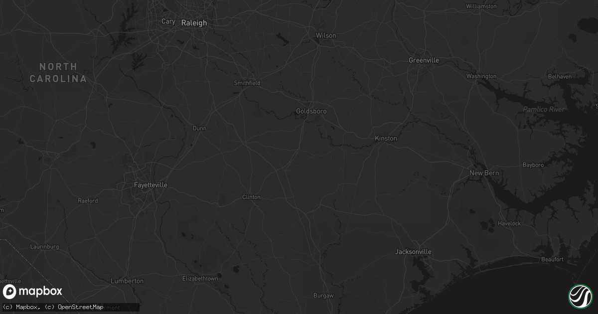 Hail map in Mount Olive, NC on July 20, 2026