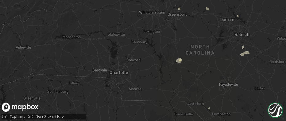 Hail map in Mount Pleasant, NC on July 20, 2026