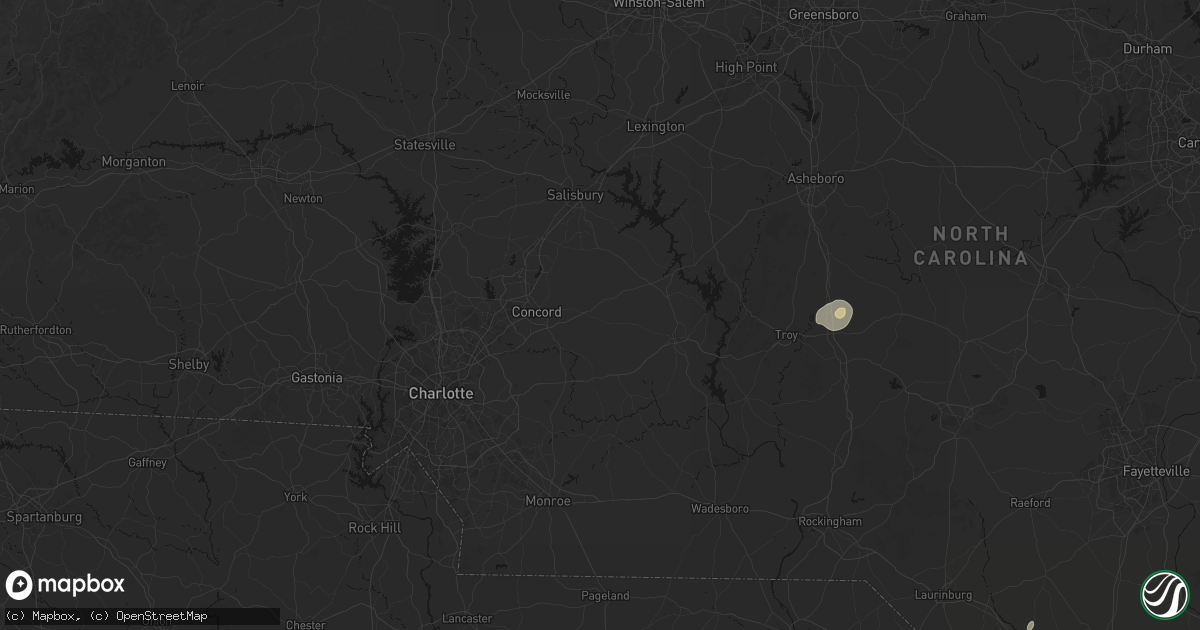 Hail map in Mount Pleasant, NC on July 20, 2026