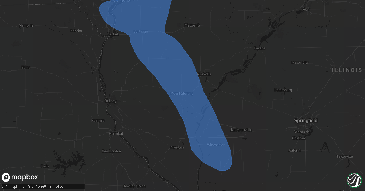 Hail map in Mount Sterling, IL on July 20, 2026