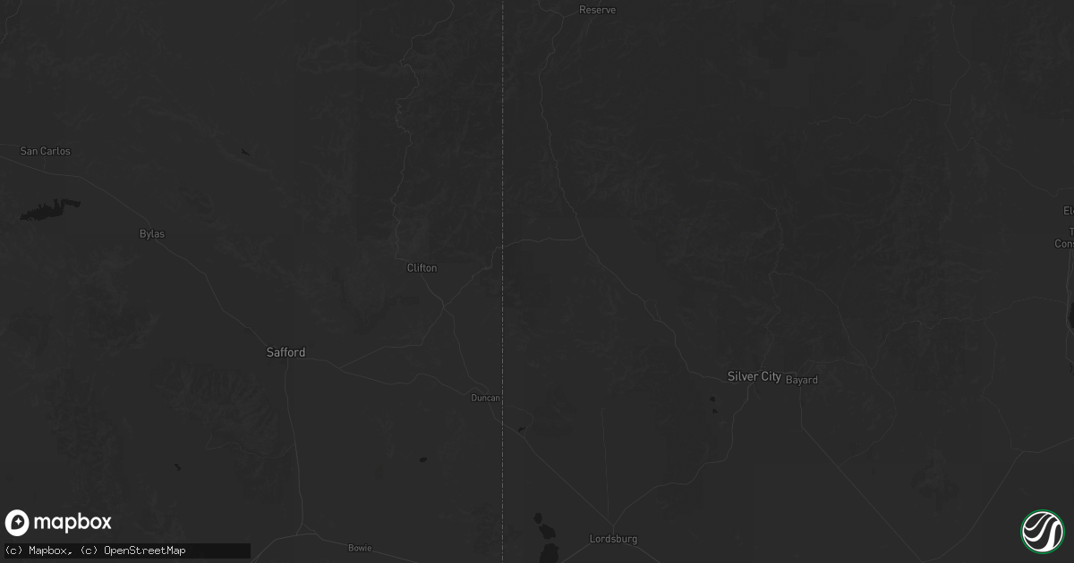 Hail map in Mule Creek, NM on July 20, 2026