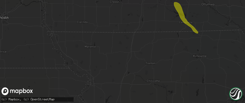 Hail map in New Hampton, MO on July 20, 2026