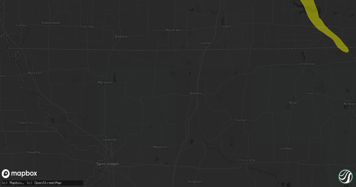 Hail map in New Hampton, MO on July 20, 2026