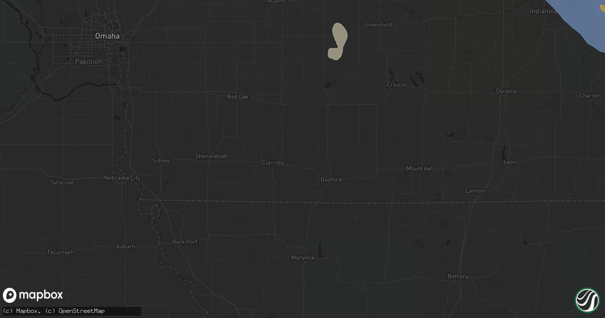 Hail map in New Market, IA on July 20, 2026