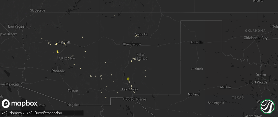 Hail map in New Mexico on July 20, 2026