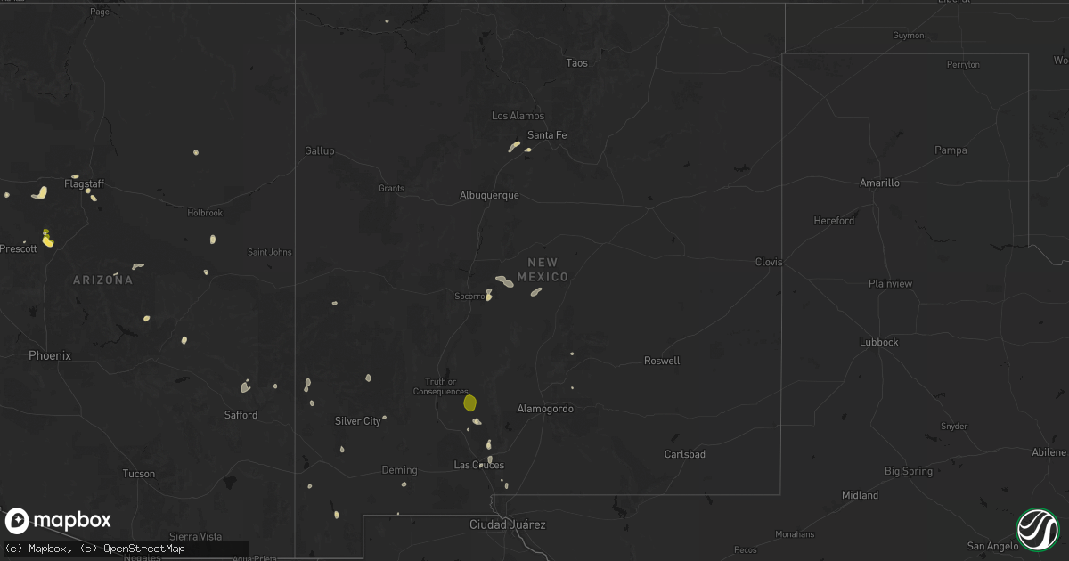 Hail map in New Mexico on July 20, 2026