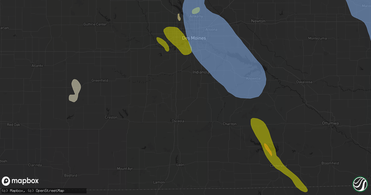 Hail map in New Virginia, IA on July 20, 2026