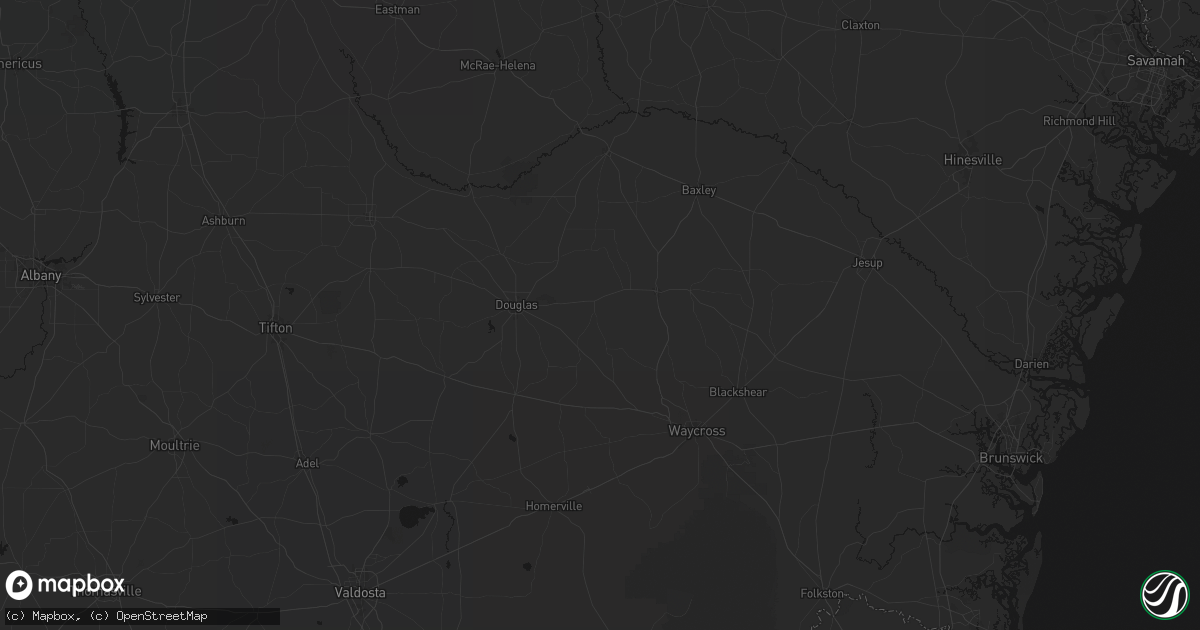 Hail map in Nicholls, GA on July 20, 2026