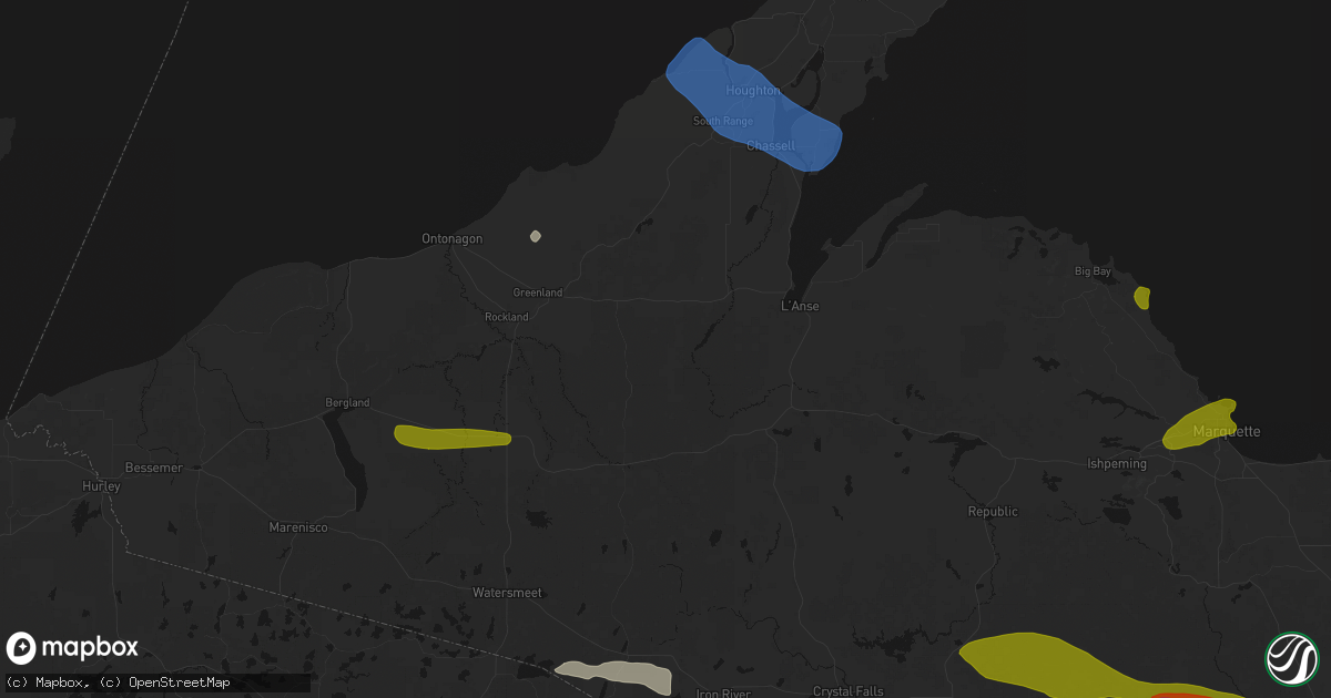 Hail map in Nisula, MI on July 20, 2026