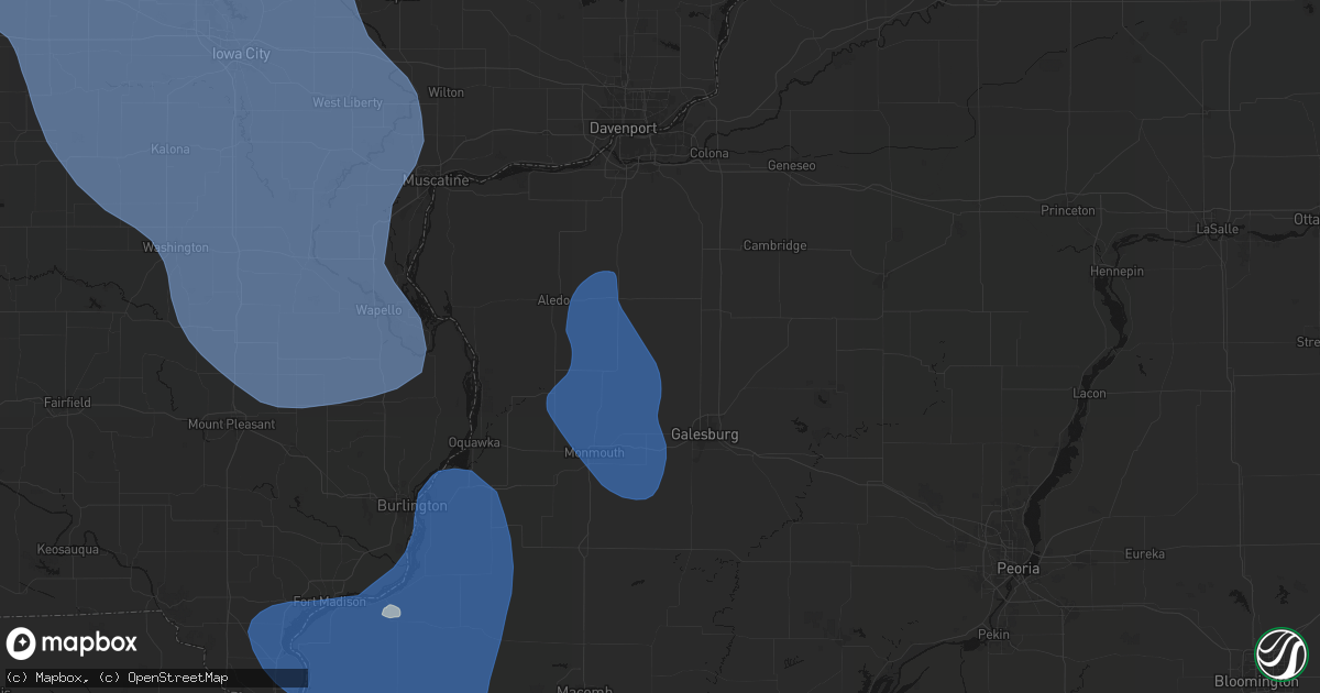 Hail map in North Henderson, IL on July 20, 2026