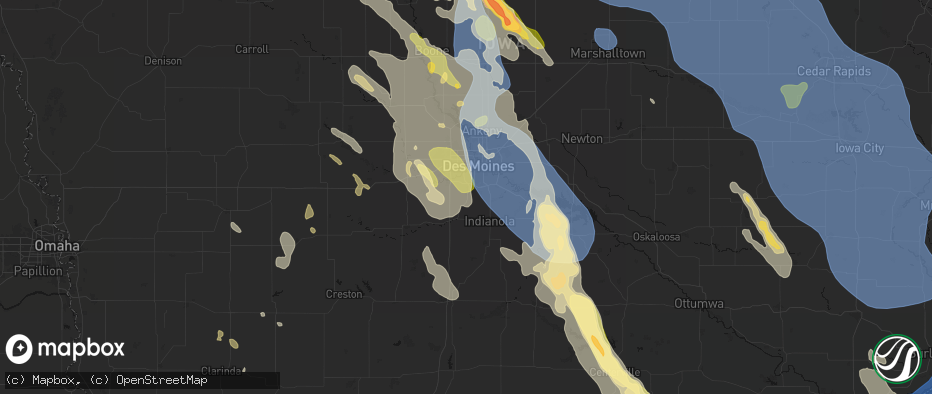 Hail map in Norwalk, IA on July 20, 2026