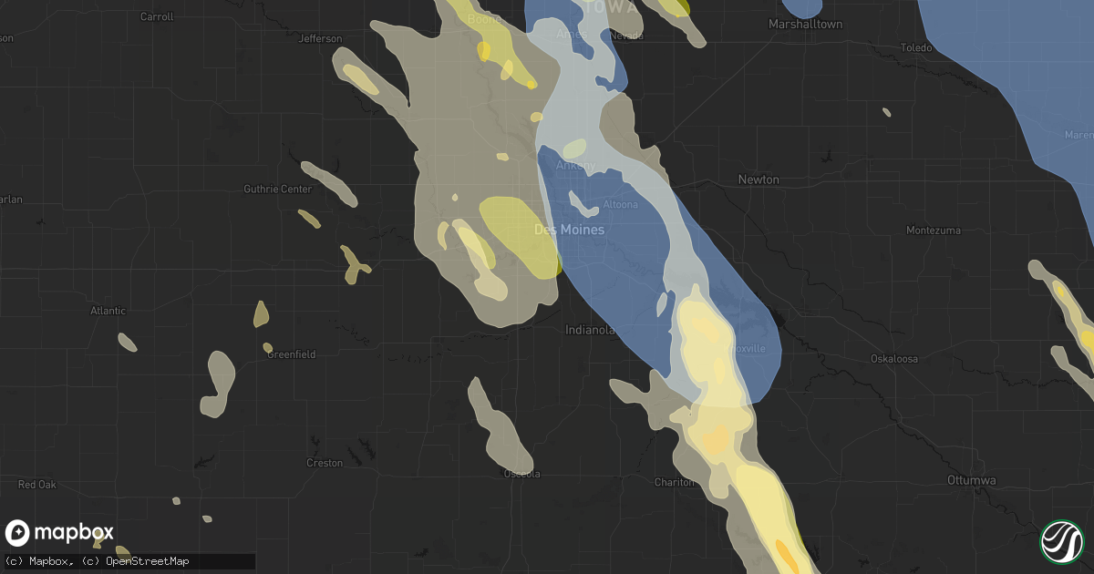 Hail map in Norwalk, IA on July 20, 2026