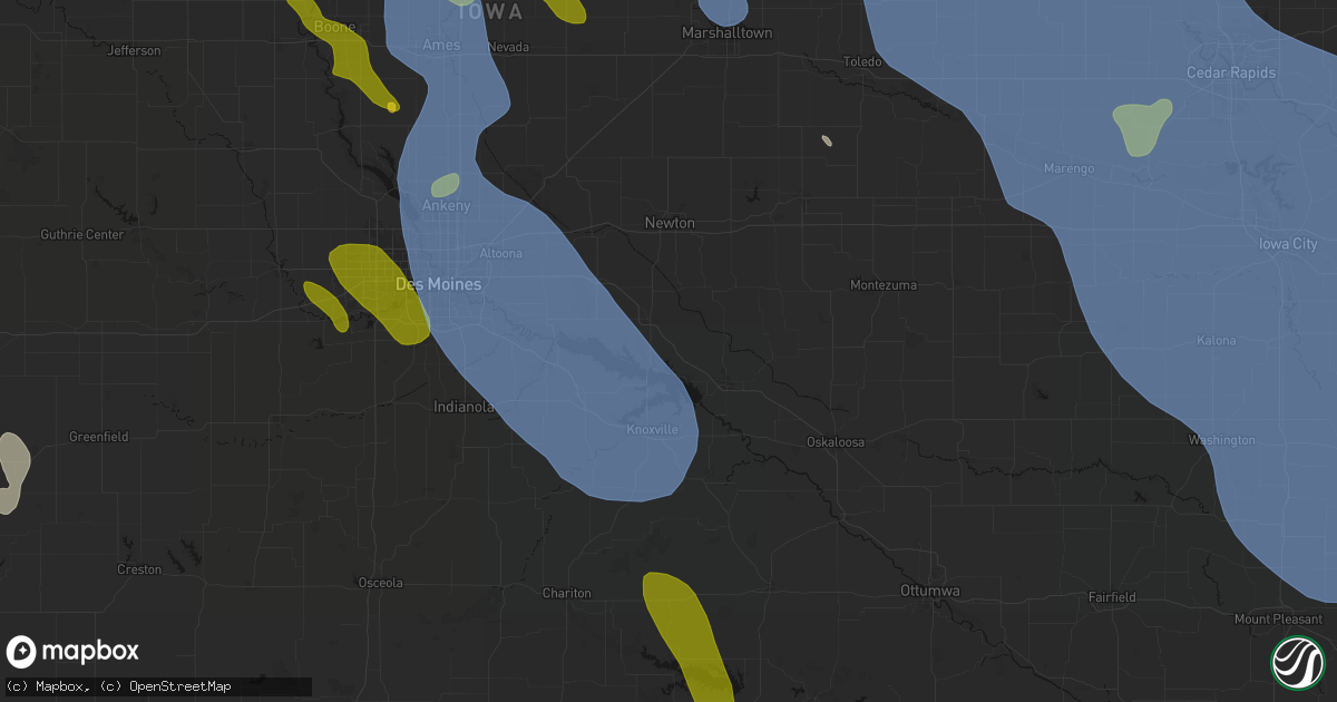 Hail map in Otley, IA on July 20, 2026