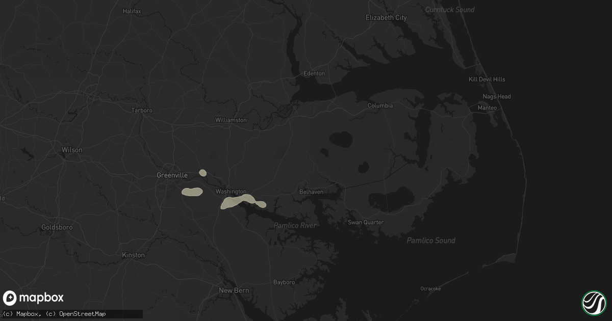 Hail map in Pantego, NC on July 20, 2026