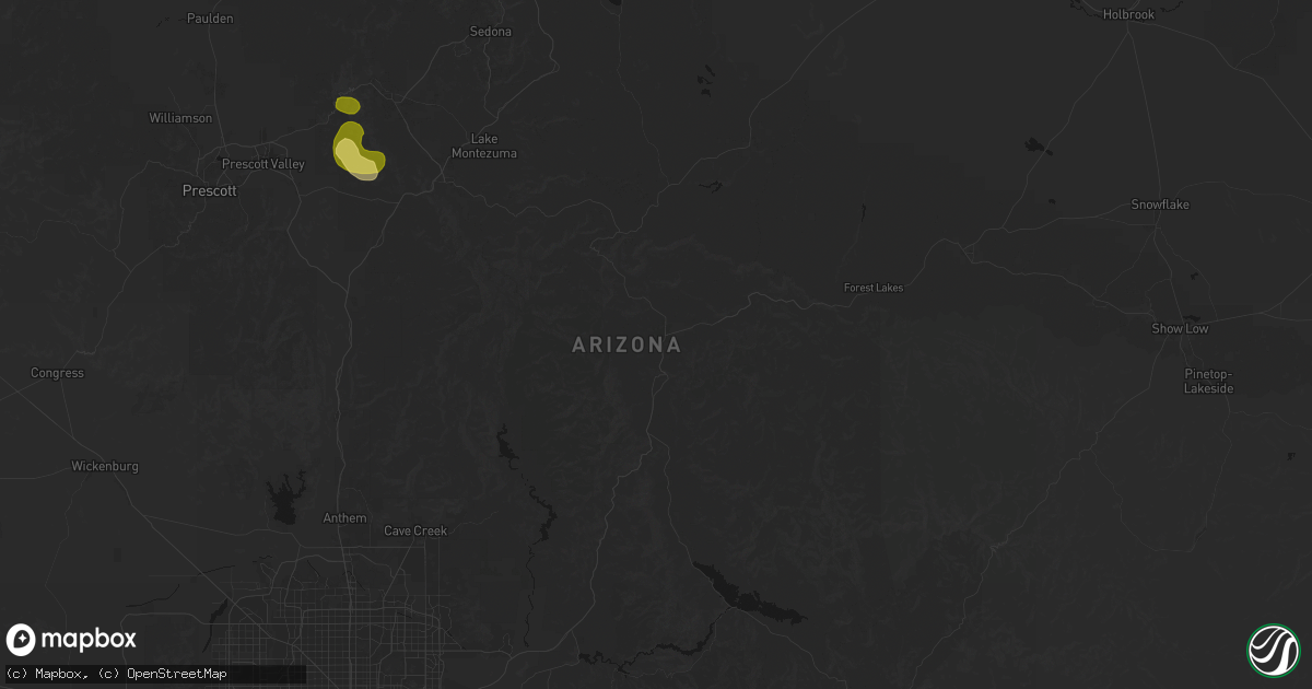 Hail map in Payson, AZ on July 20, 2026