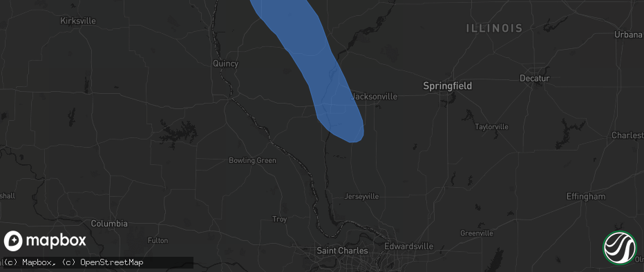Hail map in Pearl, IL on July 20, 2026
