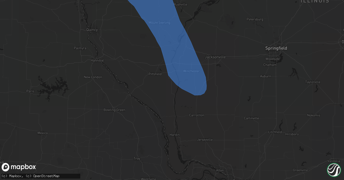 Hail map in Pearl, IL on July 20, 2026