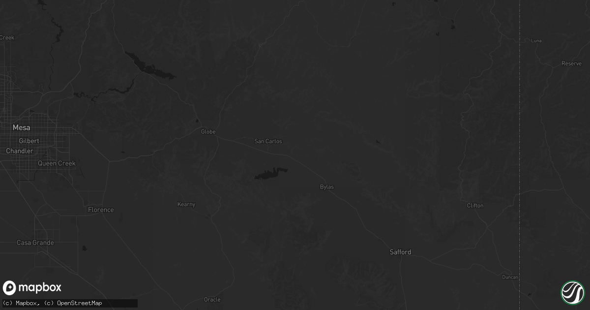 Hail map in Peridot, AZ on July 20, 2026