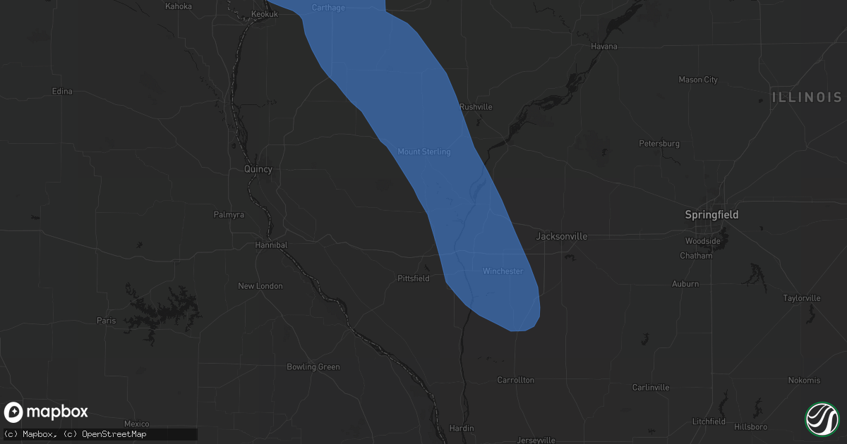 Hail map in Perry, IL on July 20, 2026