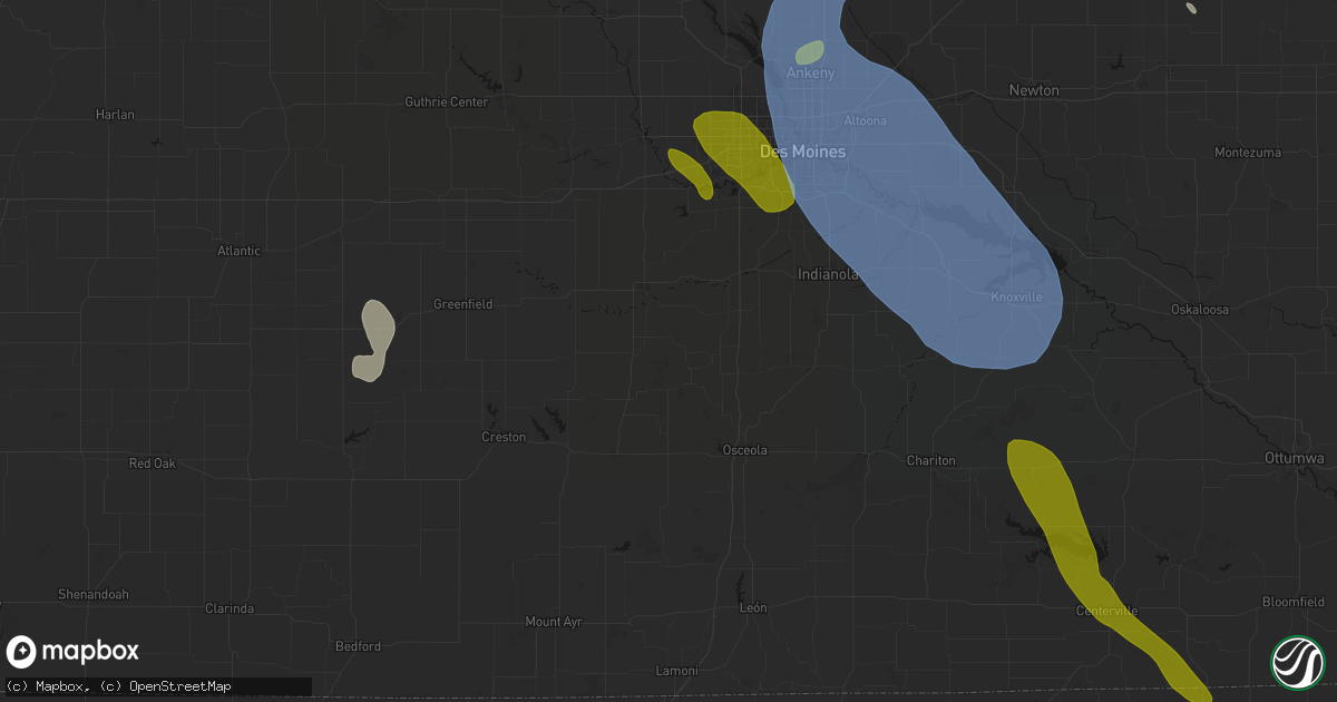 Hail map in Peru, IA on July 20, 2026