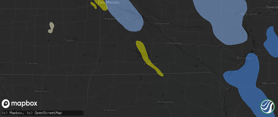 Hail map in Plano, IA on July 20, 2026