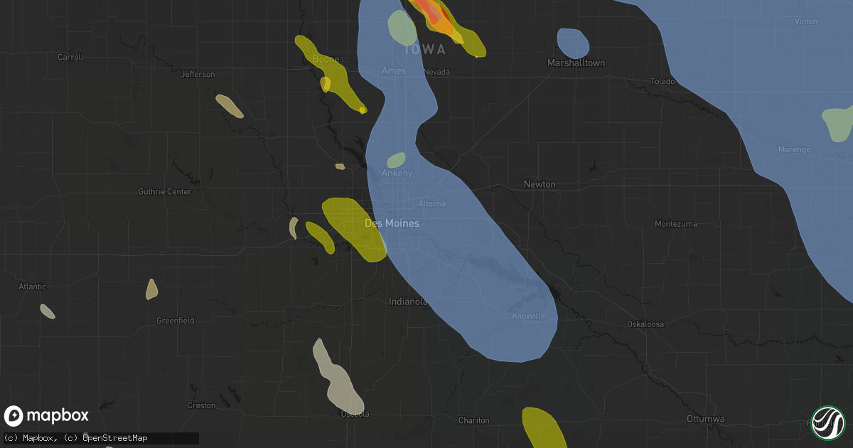 Hail map in Pleasant Hill, IA on July 20, 2026