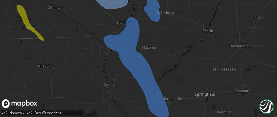 Hail map in Plymouth, IL on July 20, 2026