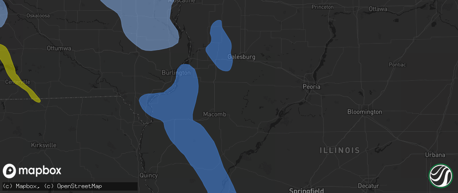 Hail map in Prairie City, IL on July 20, 2026