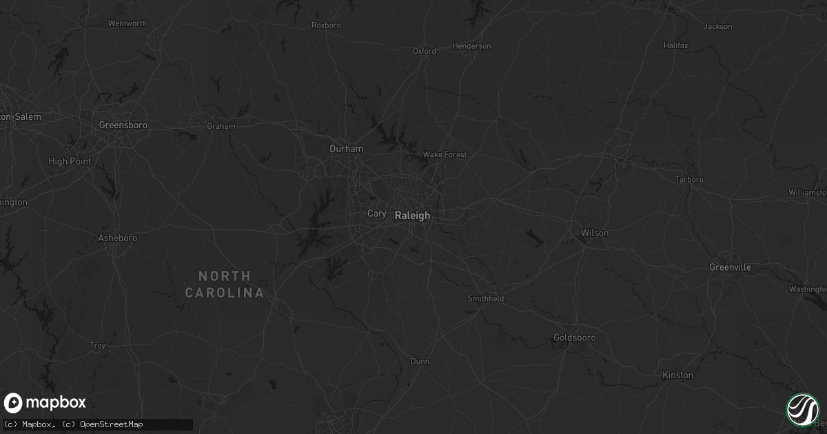 Hail map in Raleigh, NC on July 20, 2026
