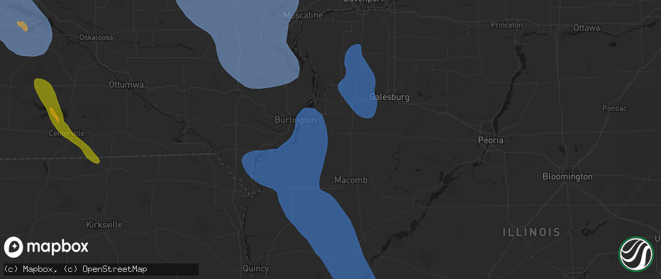 Hail map in Raritan, IL on July 20, 2026