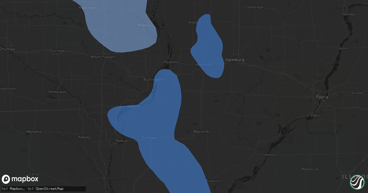 Hail map in Raritan, IL on July 20, 2026