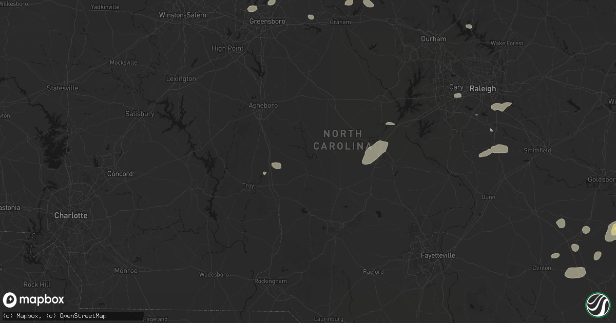 Hail map in Robbins, NC on July 20, 2026