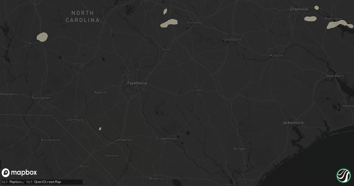 Hail map in Roseboro, NC on July 20, 2026