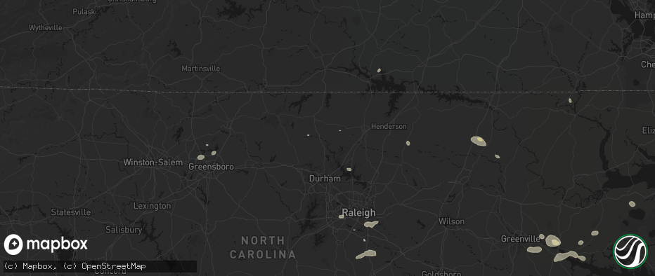 Hail map in Rougemont, NC on July 20, 2026