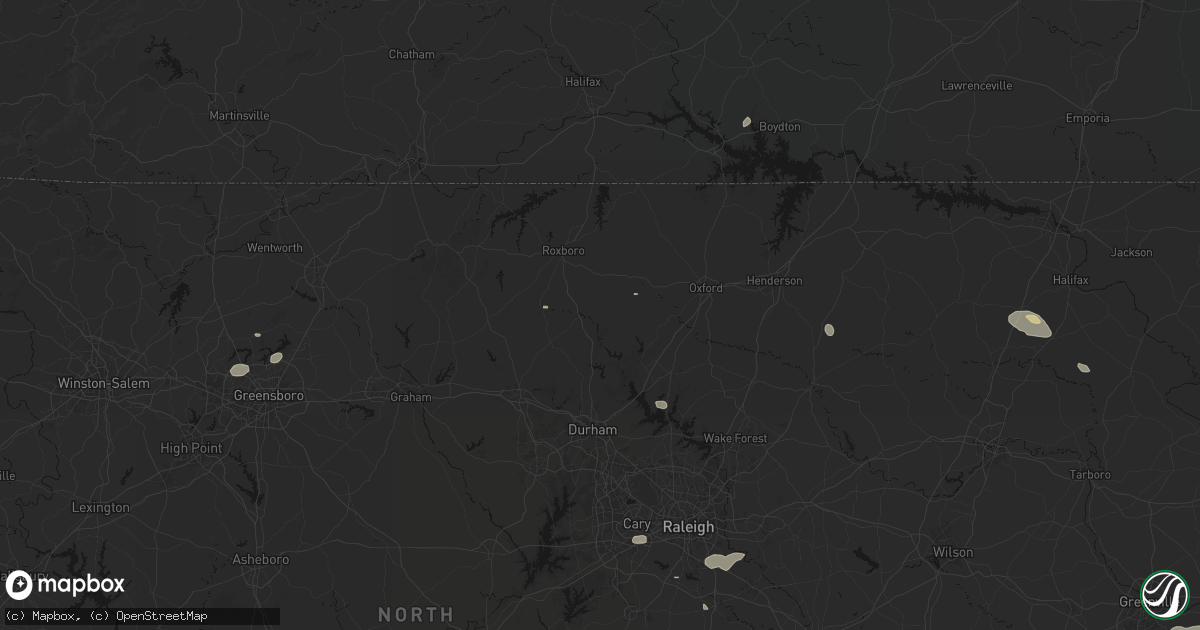 Hail map in Rougemont, NC on July 20, 2026