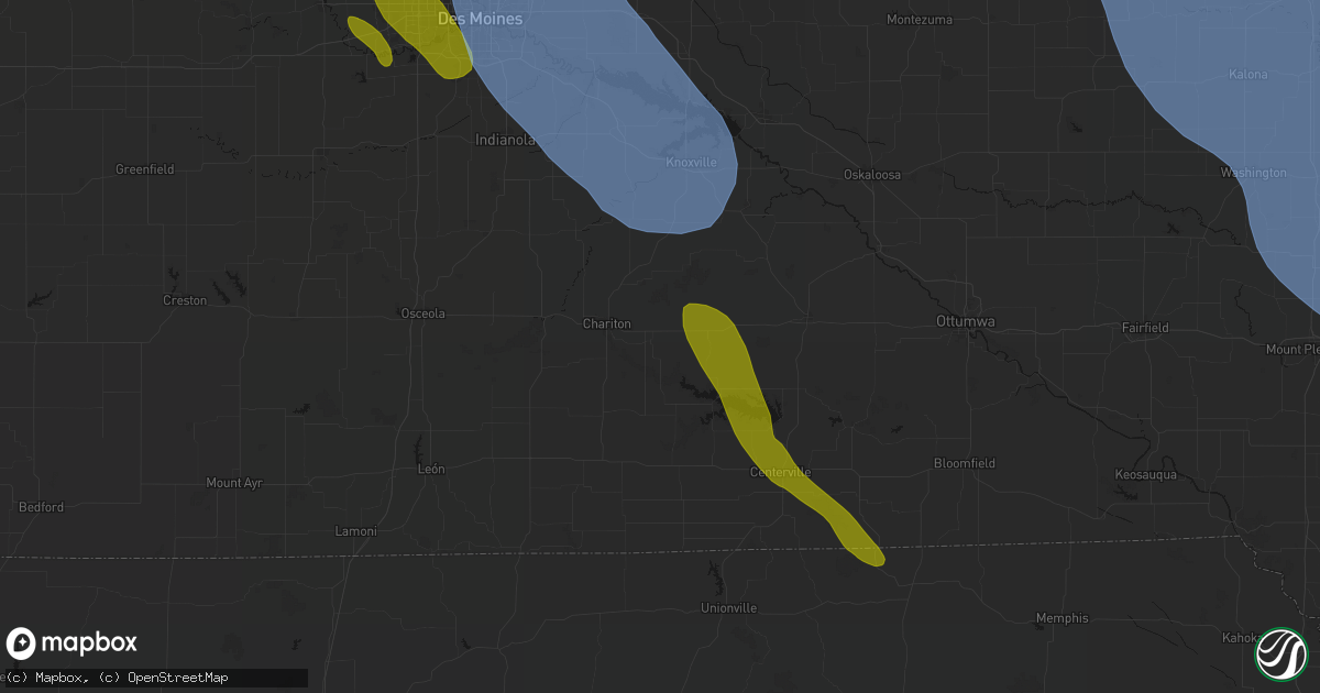 Hail map in Russell, IA on July 20, 2026