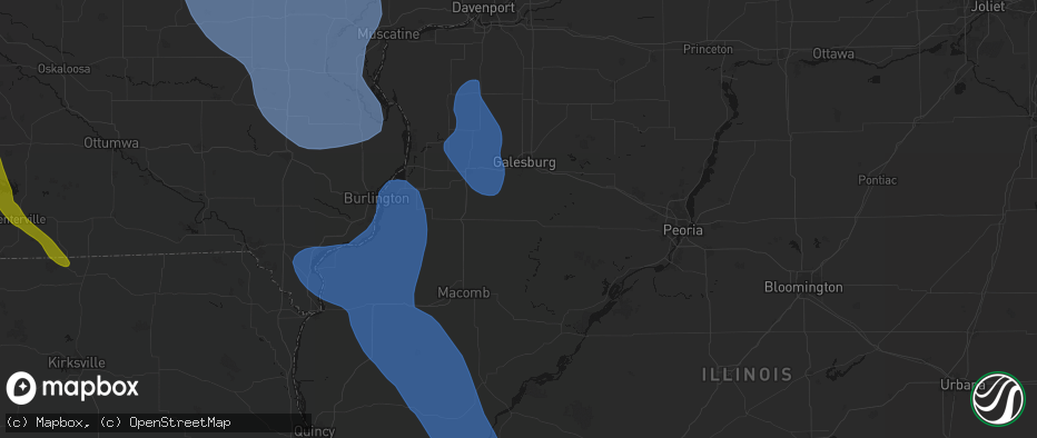 Hail map in Saint Augustine, IL on July 20, 2026