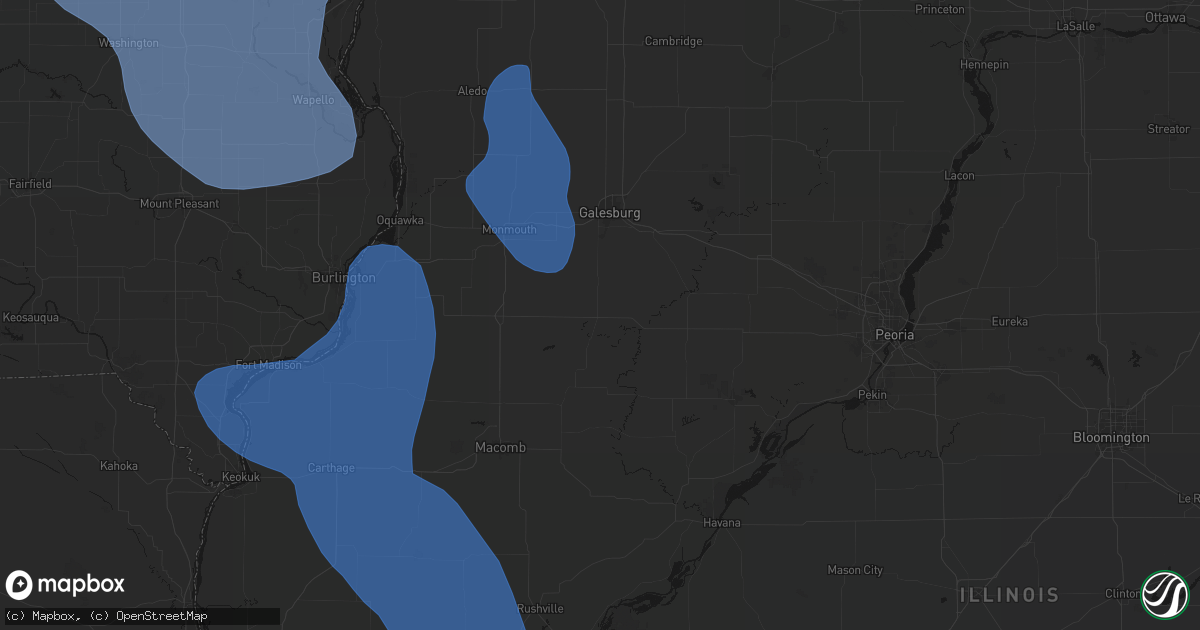 Hail map in Saint Augustine, IL on July 20, 2026