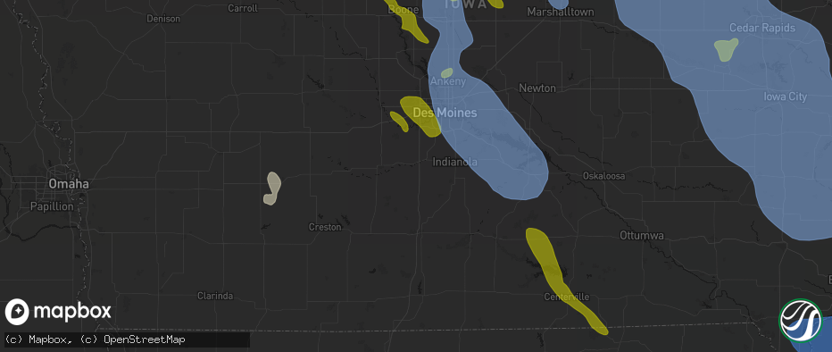 Hail map in Saint Charles, IA on July 20, 2026