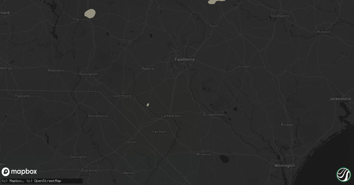 Hail map in Saint Pauls, NC on July 20, 2026