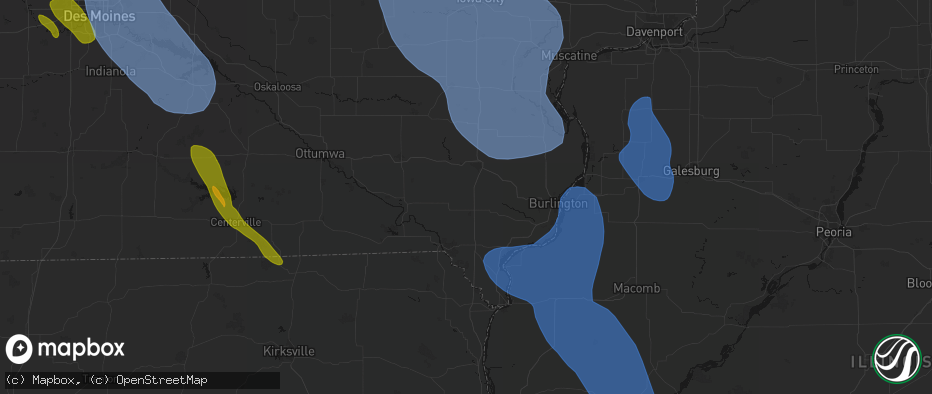 Hail map in Salem, IA on July 20, 2026