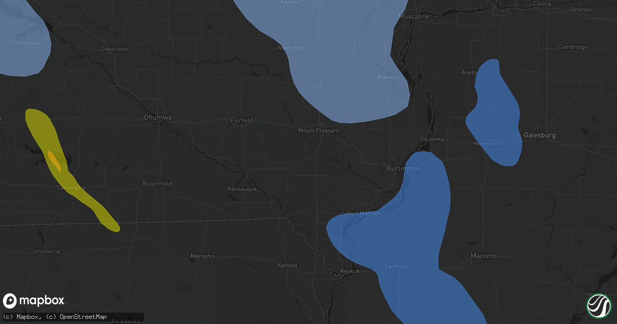Hail map in Salem, IA on July 20, 2026