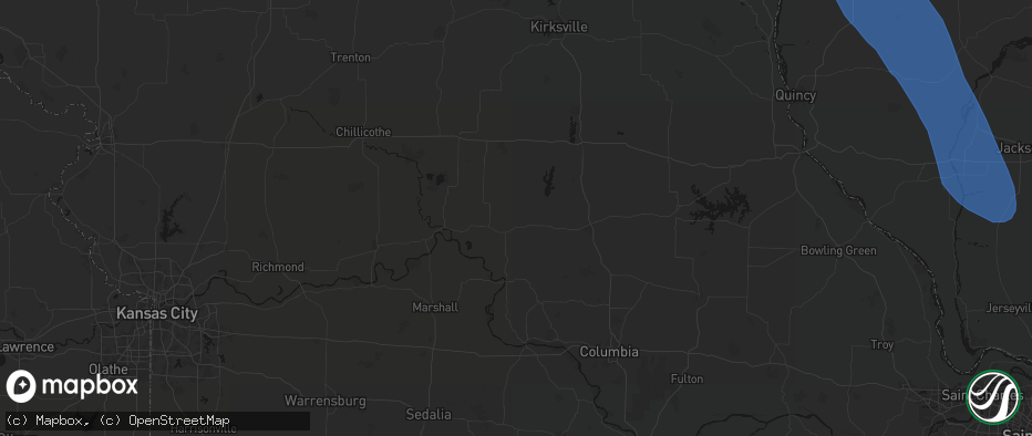 Hail map in Salisbury, MO on July 20, 2026