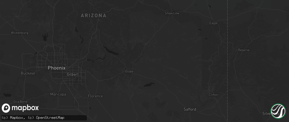 Hail map in San Carlos, AZ on July 20, 2026