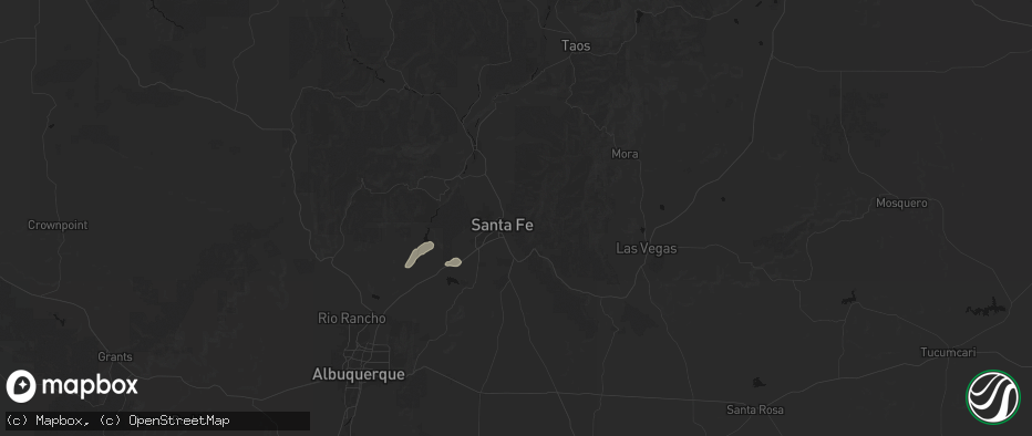 Hail map in Santa Fe, NM on July 20, 2026