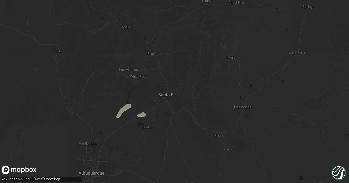 Hail map in Santa Fe, NM on July 20, 2026