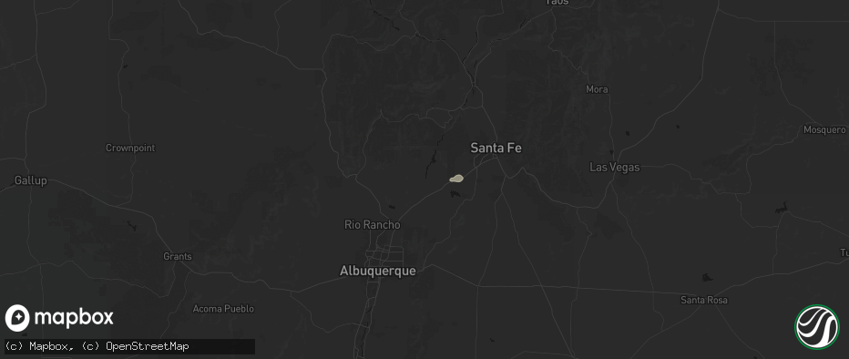 Hail map in Santo Domingo Pueblo, NM on July 20, 2026