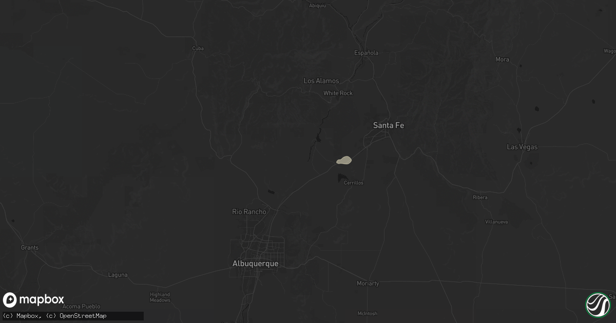 Hail map in Santo Domingo Pueblo, NM on July 20, 2026